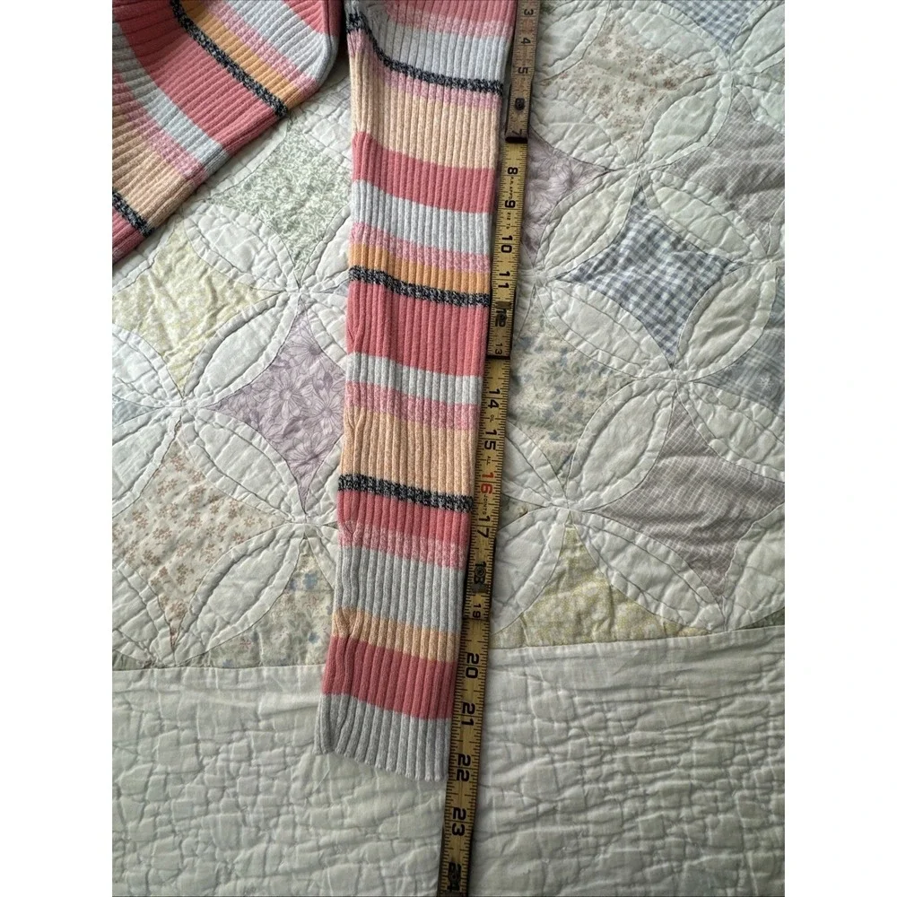 JH Collectibles Preppy Women's Striped Ribbed Pullover‎ Sweater Size S Pink Y2K
